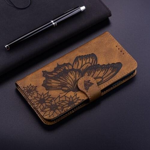 Embossed Butterfly Leather Wallet Case For Huawei Honor 10X Lite DNN-LX9 P Smart 2021 Y7A Flip Soft Cover Flower Shell Card Slot