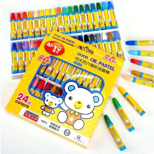 Washable oil pastel 12 colors 18 colors 24 colors 36 colors childrens painting set art brush crayons factory direct sales