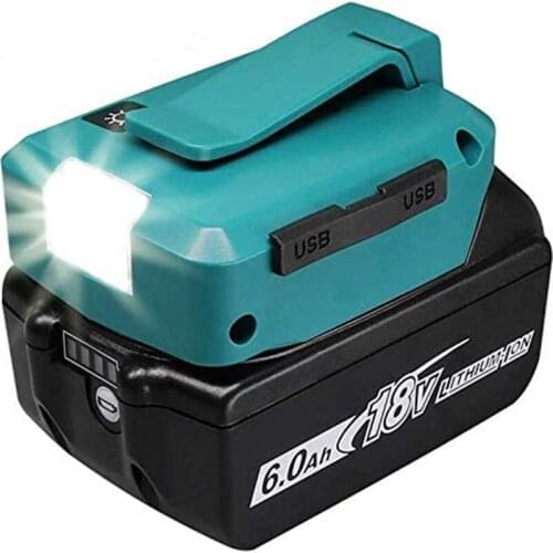 New For Makita LED Light ADP05 14.4V/18V Lion Battery Dual USB converter Port Spotlight Outdoor Flashlight for Makita Batteries