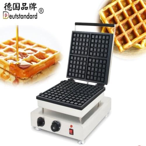 New Design 4 Pieces Waffle Lattice Machine Square Waffle Maker Professional Waffle Making Oven Belgian Waffle Machine With Ce