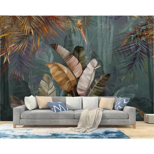Beibehang Tropical plants southeast asia wallpaper for living room TV background mural 3d wall paper bedroom wall covering home