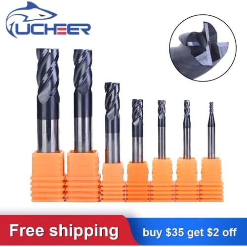 【Wholesale tools】UCHEER 10/50pcs 4 Router Cutting Tool HRC45 8/10/12mm Machine Tools Alloy Carbide Milling Cutter End Mill