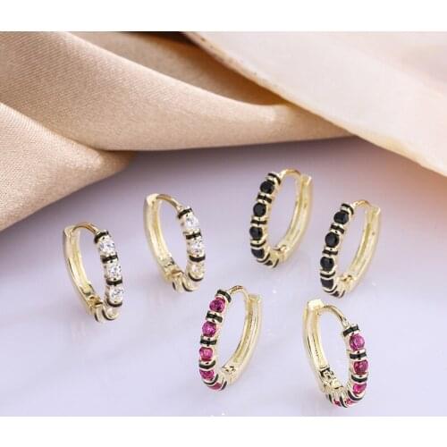 Mix color round Hoop earrings Fashion enamel Jewelry earrings Gold color jewerly earrings Gift