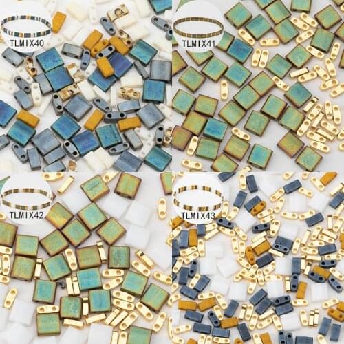 Taidian Miyuki Tila Glass Seedbeads Japan TL HTL QTL Mix Two Holes Handmade Boho Jewelry Creativity Three Sizes 5grams