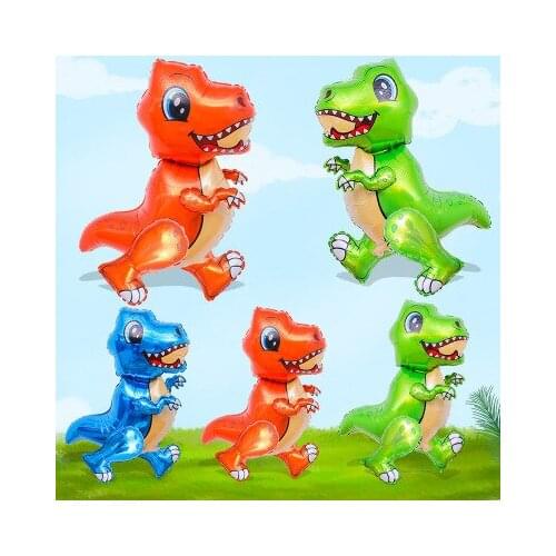 Dinosaur balloon 1pcs 3D foil standing green dinosaur Red dragon birthday deco party supplies boy kids toys helium globals