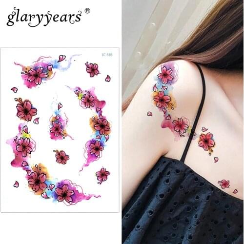 Glaryyears A Little Big Arm Temporary Tattoo Sticker Flower Fake Tatoo Sleeve Flash Tatto Waterproof Body Art Child Women LC-585