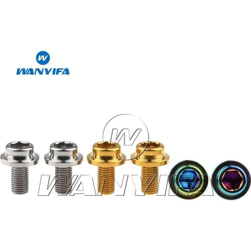 Wanyifa M8x15mm Bicycle Crank Bolts for Square Taper Bottom Bracket Titanium Screws Bicycle Bike Crank Titanium Screws 2Pcs/lot