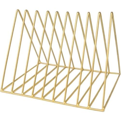 Iron Triangle Book Magzine Holder Desk Record Storage Document Organizer Desk Organizer Office Accessories