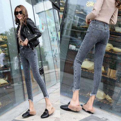 2021 Women Spring Autumn New Casual Loose High Waisted Jeans Female Stretch Skinny Pencil Denim Pants Lady Vintage Trousers F923