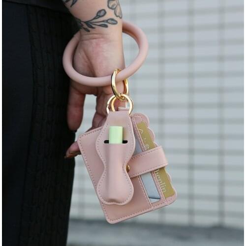 Women Trendy Wrist Keychain Card Bag Solid Color Leopard Snake Pattern PU Leather Tassel Wallet Keyring Fashion Bracelet Jewelry