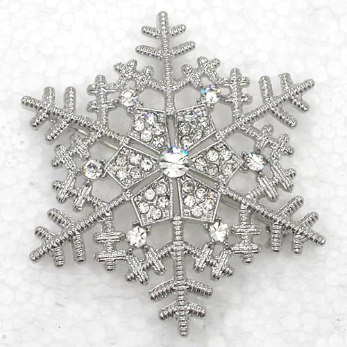 12pcs/lot Wholesale Rhinestone Christmas Snowflake Pin brooches Pendant C101927