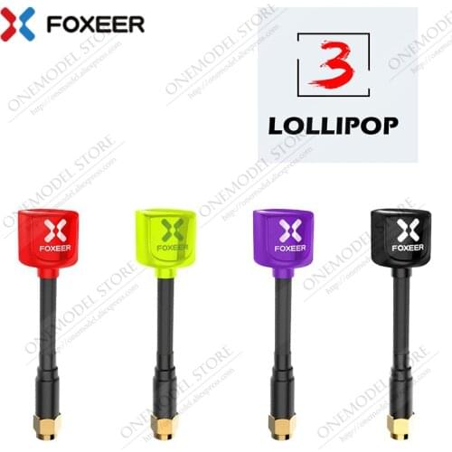 2PCS 59MM Foxeer Lollipop 3 /5.8G RHCP FPV Antenna 2.5Dbi SMA/RP-SMA /mini Antenna 7.3g for FPV Freestyle Frame Racing
