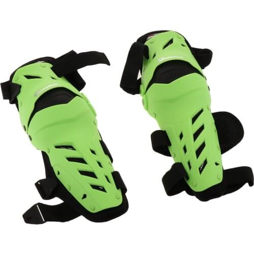 2Pieces Light Green Motorcycle Racing Plastic Anti-Slip Protective Knee Pads