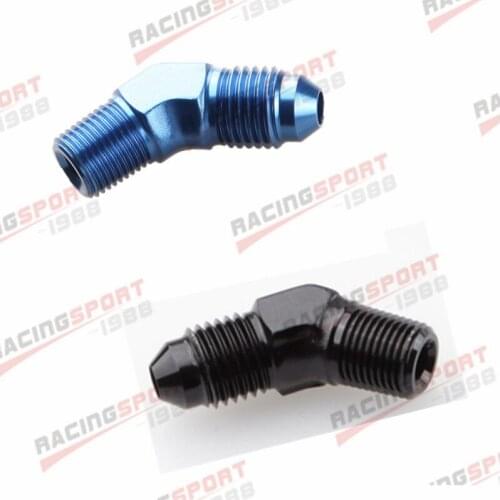 3AN -3AN Male To 1/8" NPT 45 Degree Aluminum Fitting Adapter Blue/BLACK