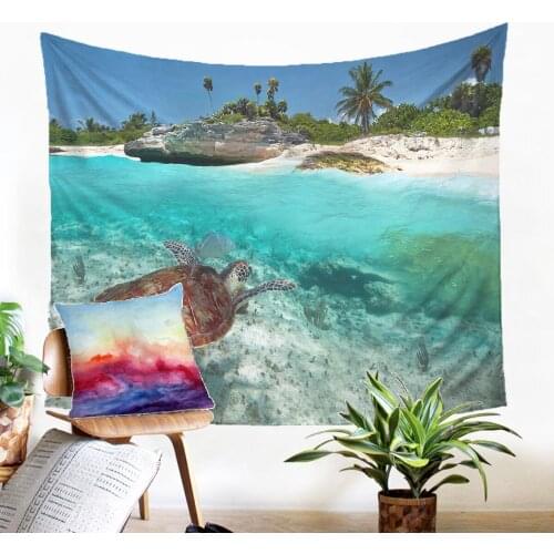 3d Wall Hangings Household Macrame Panel Sea Turtle Pattern Tapestry Aesthetic Carpet On The Wall For Modern Home Dorm