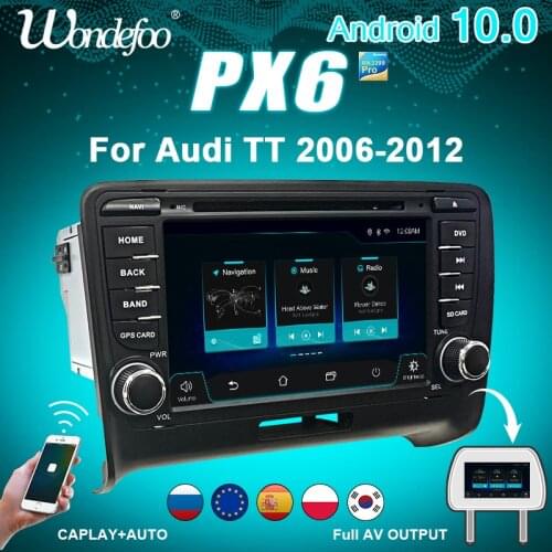 Autoradio 2 DIN Android 10 car radio PX6 For Audi TT MK2 8J 2006-2012 2DIN auto audio Car stereo navigation screen multimedia
