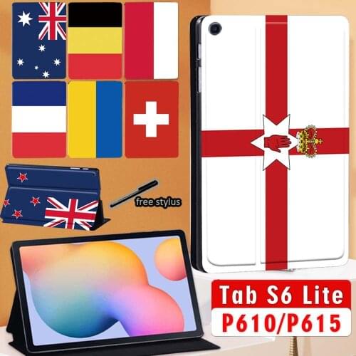 Case For Samsung Galaxy Tab S6 Lite 10.4" 2020 P610 P615 Tablet Case SM-P610 SM-P615 Ultra-Slim PU Leather Stand Shell Cover