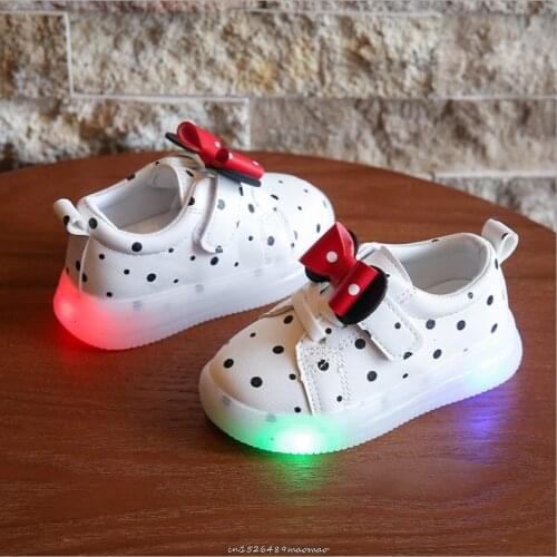 Disney Minnie mouse Childrens LED Lamp Light Shoes Girls Luminous Sneakers Brand Kids Casual Shoes Spring Summer Girl Sneakers