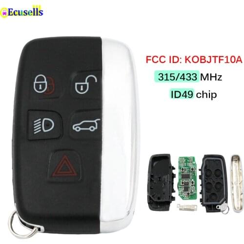 Keyless Entry Smart Remote Key Fob 5 buttons 315mhz 433mhz with ID49 CHIP for Jaguar F type XF XJ XL 2013-2014