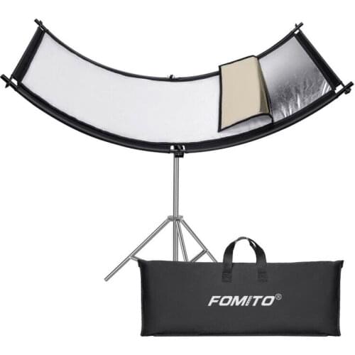 Fomito Curved Reflector Diffuser 66cmx180cm Lighting Reflector with Black/Silver/White/Gold Bag