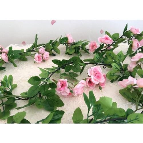 Simulation flower cane rose azalea vines hanging pipe air condition adornment flowers wedding decoration green plant