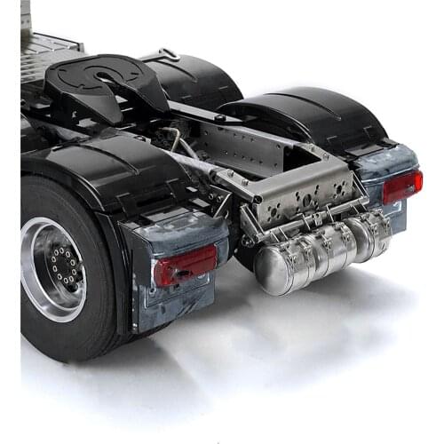 Tail Beam Tail Light Stand Bracket Frame with Three Gas Tank for 1/14 Tamiya MAN RC Truck Tractor Accessories