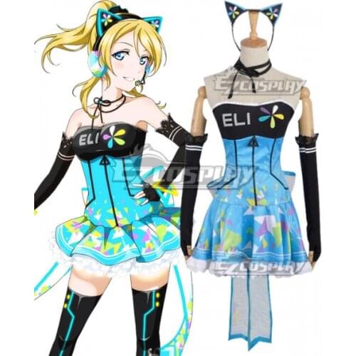 Love Live! lovelive! Cyber Idolized Gaming Game Awaken Eli Ayase Girls Dress Halloween Party Dress Adult Cosplay Costume E001