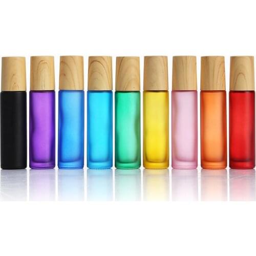 30pcs 10ml Frosted Roller Bottles Glass Essential Oil Bottles With stainless Steel Roller Balls Thick Glass Refillable Perfume