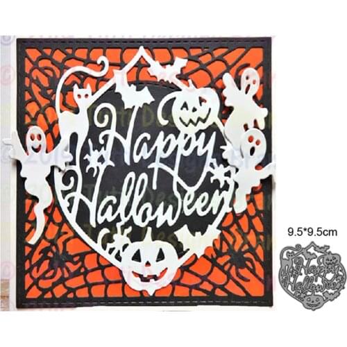 Metal Cutting Dies Cut Mold Happy Halloween Cat Decoration Scrapbook Paper Craft Knife Mould Blade Punch Stencils dies
