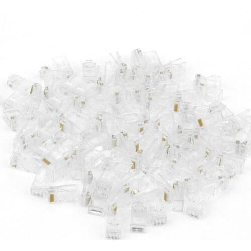 50pcs 8Pin RJ45 Modular Plugs Socket Network Ethernet Crystal Plug RJ45 Connector Adapter for Cat5/5e Cat6 Cable Plugs HY327-1