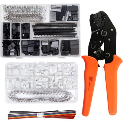 SN-28B crimping tool crimper plier 1550pcs Dupont connector kit and 460pcs JST-XH terminals set 2.54mm pitch female pin header