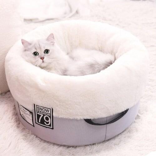Classic Cat Litter and Dog Litter, Closed Warm and Thickened Litter for Kittens In Winter, Big Round Oxford Cloth Furry Litter