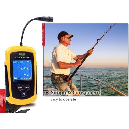LCD Wired Fish Finder 100M/328FT Depth Range Sonar Sounders Fishfinder