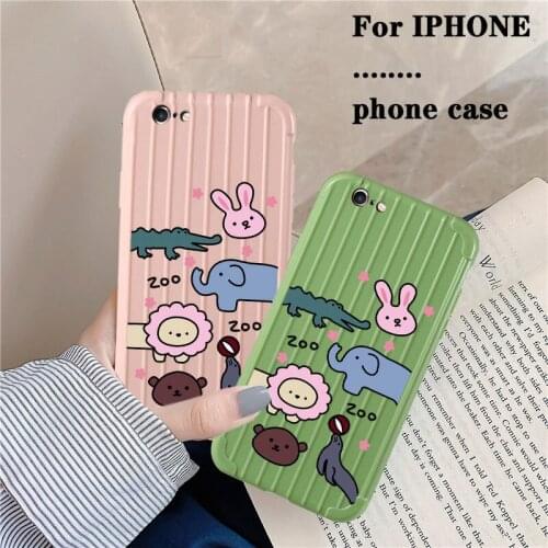Luxury Luggage For iPhone XS MAX Phone Case Cute cartoon Trunk TPU Silicone Back Cover For iPhone X 8 7 xr 6S Plus Coque Pattern