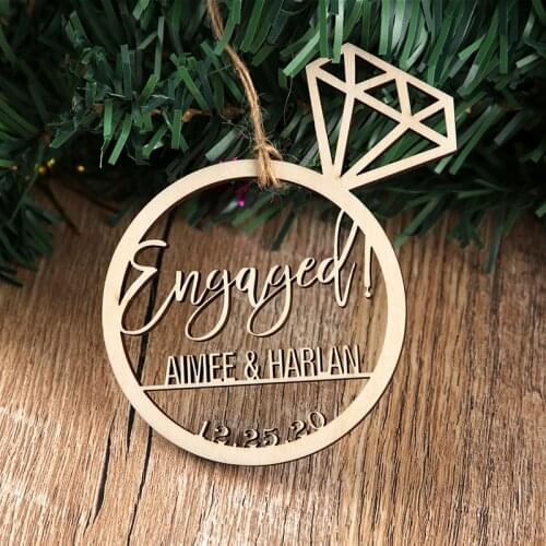 Christmas Engagement Ornament, Wedding Proposal Ideas, Engaged Ring Ornament, Custom Engagement Christmas Ornament