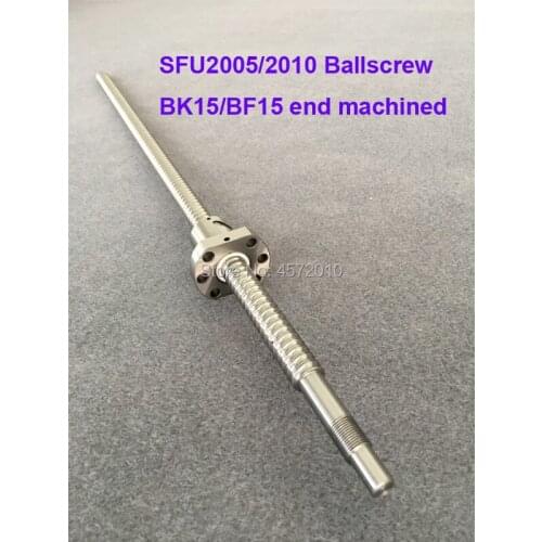 SFU2005 SFU2010 650 700 750 800 850 900 1000 1050 mm ballscrew BK15/BF15 end machined for CNC parts