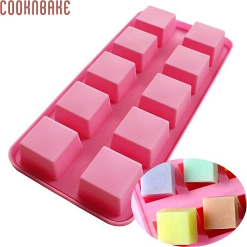 COOKNBAKE Silicone Mold For Chocolate Square Shape Ice Cube Candy Gummy Form Biscuit Cake Pastry Bakeware 8 Hole Soap Resin Tool