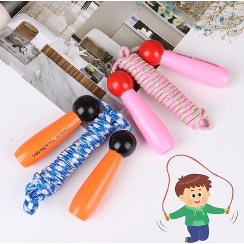 2.8m Jump Ropes Wood Handle Outdoor Sport Bodybuilding Fitness Skipping Rope Toy 2 Colors