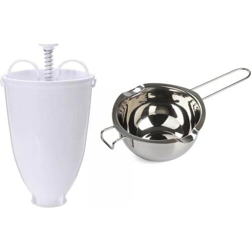 304 Material Stainless Steel Chocolate Butter Milk Melting Pot & Doughnut Donut Dough Maker Machine Manual Dispenser