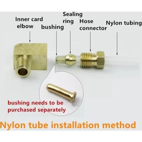 5PC lubrication Brass oil Pipe Fitting 4 6 8mm OD Tube Compression Ferrule Tube Compression Fitting Connector Adapter