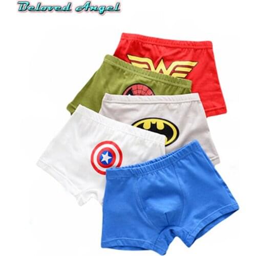 5 Pcs/lot Cartoon Printed Kids Boy Panties Underwear For Baby Childrens Boxer Underpants Briefs Boys Underware Pants For 2-13 Y