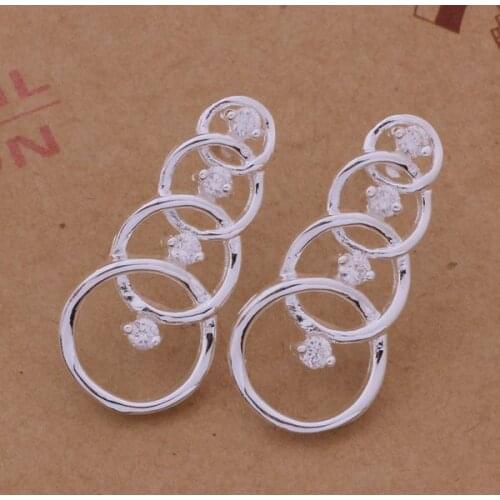 AE447 Hot sterling earrings , fashion jewelry , Sihuan hanging drill /clmalcta avoajmva silver color