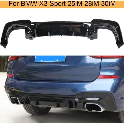 Carbon Look Car Rear Bumper Diffuser Lip Spoiler for BMW X3 Sport X-Drive 25iM 28iM 30iM 2018 2019 Rear Diffuser PP Gloss Black