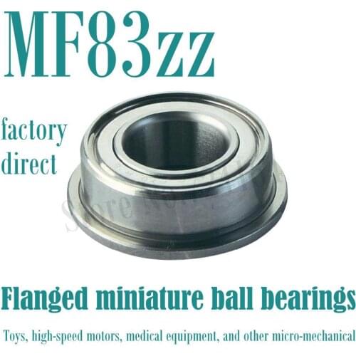 Free Shipping MF83ZZ Flanged bearing 3*8*3 mm Shielded Miniature Ball Bearings Rc hobby,Toy,mode, Motor,electric tools