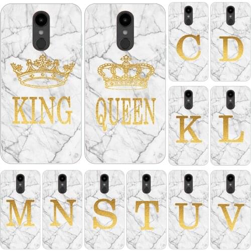 Phone Case for LG K8 2017 LV3 M200N X300 X240 K8 Lte K350e K7 X210 2016 White Marble Golden English Letter Fashion Back Cover