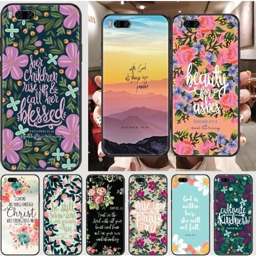 Bible Verse Jesus Christ Christian Phone case For Xiaomi Mi Max Note 3 A2 A3 8 9 9T 10 Lite Pro Ultra black soft prime luxury