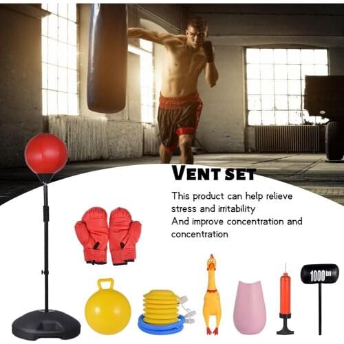 Punch Exercise Sports Set With Gloves KidsHobby Kids Punching Bag Punching Ball Vertical Boxing Speed Ball Set