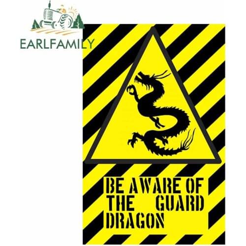 EARLFAMILY 13cm x 8.6cm for Guard Dragon Car Stickers Windshield Occlusion Scratch Decal Refrigerator Surfboard Vinyl Car Wrap