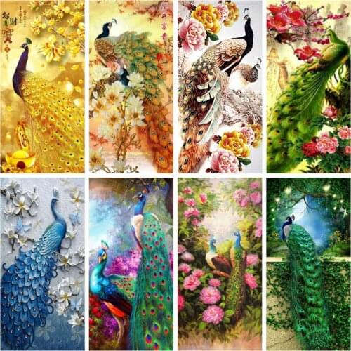 EverShine DIY Diamond Painting Peacock Cross Stitch Diamond Mosaic Animals Picture Rhinestones Art New Arrivals Home Decor