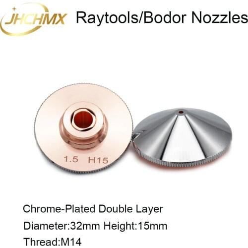 JHCHMX Raytools Nozzles Double Layer Dia.32mm Caliber 0.8-4.0mm For Empower BT230 BT240 Fiber Laser Head Bodor Laser Machine